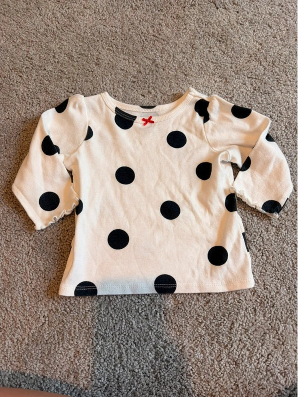 Carter’s Baby Girls Black Polka Dot Long Sleeve Shirt 6M